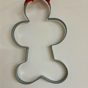 Gingerbread Man Cookie Cutter with Red Ribbon